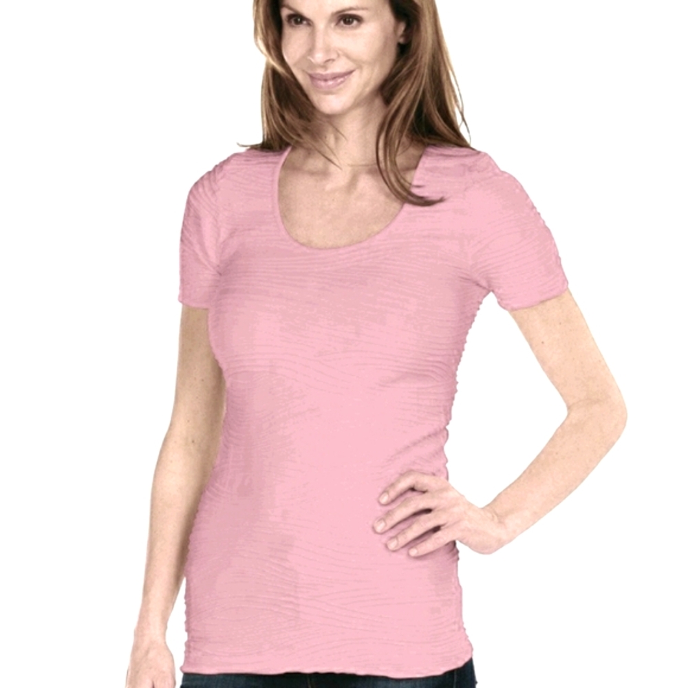Tees by Tina short sleeve wave stretch top OSFM